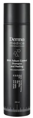 Шампунь-пилинг Dermomedica Trichotherapy BHA 2в1, против жирности кожи головы, перхоти и выпадения волос, 200 мл, Польша