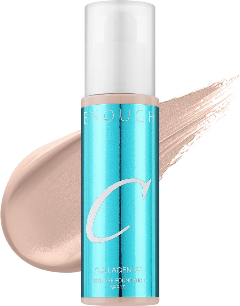 Тональный флюид Enough Collagen 3x Moisture Foundation увлажняющий стойкий SPF 15, 100 мл, оттенок 13N