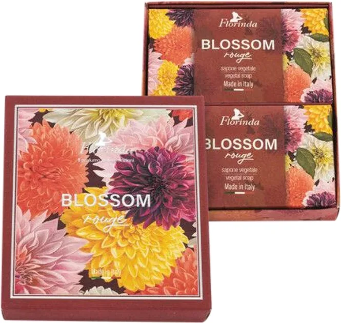 Набор туалетного мыла Florinda Blossom Rouge Natural Soap Красные цветы 2 шт по 200 г
