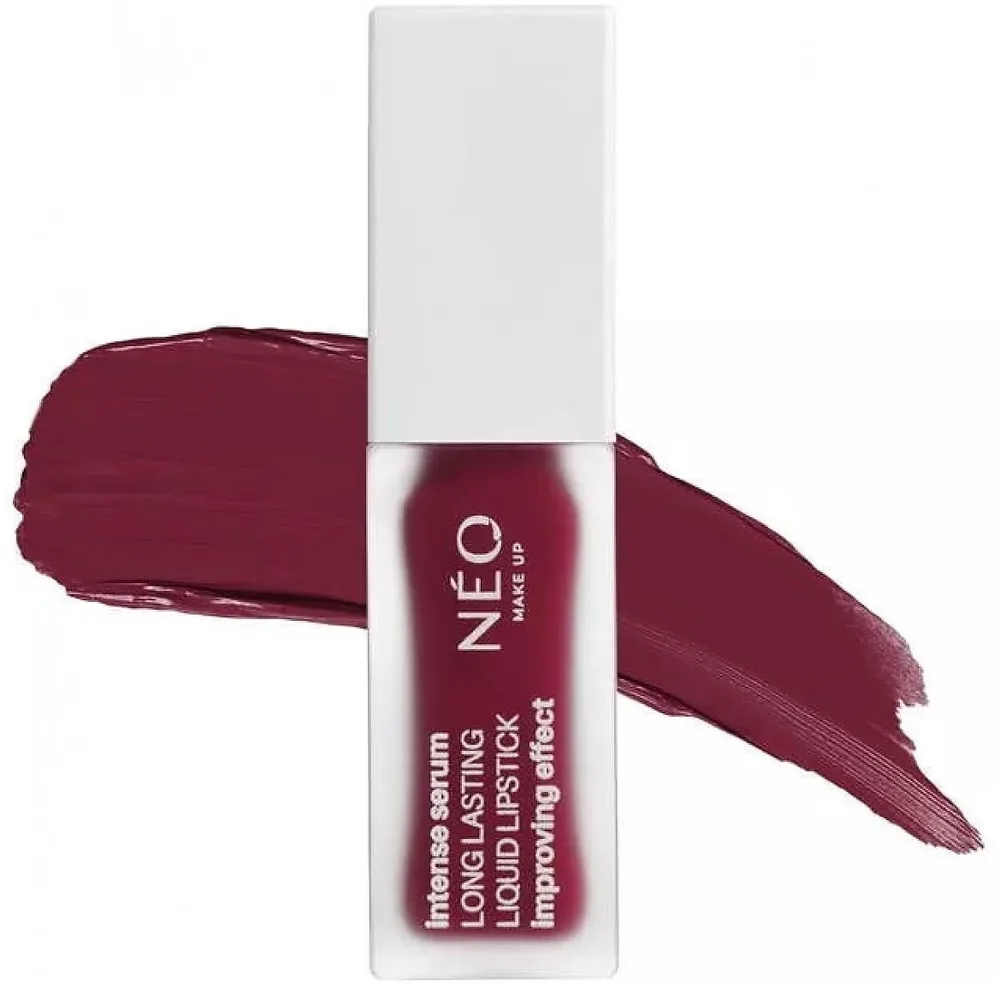 Помада для губ жидкая NEO Make Up Intense Serum Long Lasting Liquid Lipstick матовая, стойкая, 5 мл, оттенок 09 - Raspberry