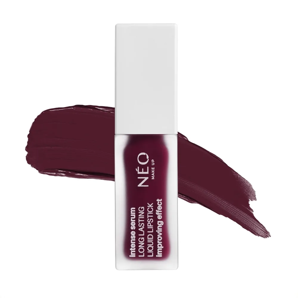Помада для губ жидкая NEO Make Up Intense Serum Long Lasting Liquid Lipstick матовая, стойкая, 5 мл, оттенок 10 - Plum