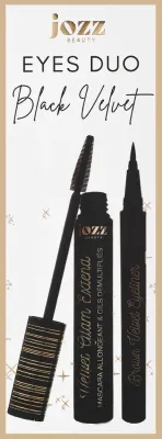 Набор для глаз Jozz Eyes Duo Black Velvet тушь для объема ресниц и подводка черная 10+2 мл