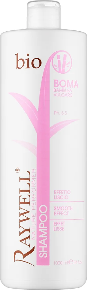 Шампунь Raywell Bio Boma Smooth Effect разглаживающий, с алоэ вера, маслом арганы и бамбуком, для повреждённых волос, 250 мл, Италия