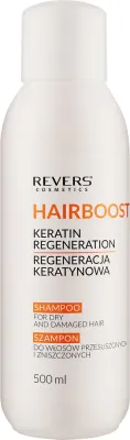Шампунь Revers Hairboost Keratin Regeneration восстанавливающий, с гидролизованным кератином и маслом арганы, для повреждённых волос, 500 мл, Польша