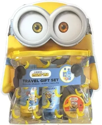 Дорожный набор Sence Minions гель для душа 60 мл шампунь 60 мл бальзам для губ 10 г и косметичка