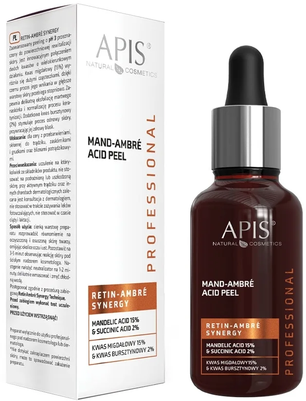 APIS Professional Retin-Ambre Synergy пилинг для лица с миндальной кислотой 15% и янтарной 2% 30 мл