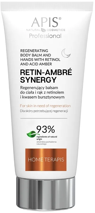 Восстанавливающий ночной бальзам для тела и рук APIS Professional Retin-Ambre Synergy с ретинолом, 200 мл