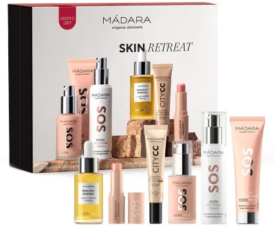 Набор для лица Madara Cosmetics Skin Retreat из 6 средств маска и уход с розовой водой и маслом жожоба