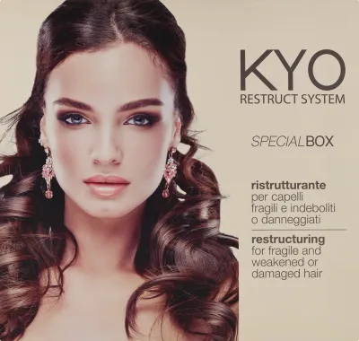 Набор для волос Kyo Restruct System шампунь восстанавливающая маска кристаллы и щетка 250+250+100 мл