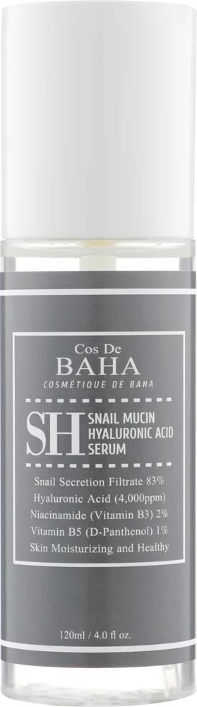 Сыворотка для лица Cos De BAHA Snail Mucin Power восстанавливающая увлажняющая 120 мл