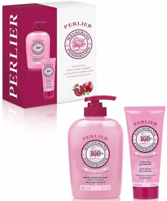 Набор Perlier Pomegranate жидкое мыло для рук 300 мл и крем для рук 100 мл с гранатом