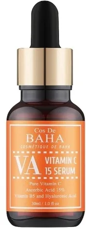 Осветляющая сыворотка для лица Cos De BAHA с витамином C 15% и пантенолом 30 мл