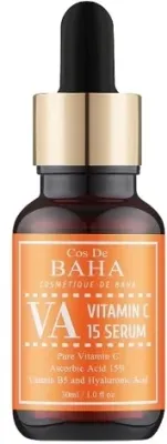 Осветляющая сыворотка для лица Cos De BAHA с витамином C 15% и пантенолом 30 мл