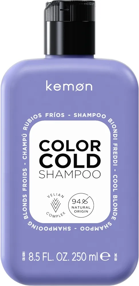 Шампунь Kemon Color Cold тонирующий, для холодного блонда, с фиолетовым пигментом против жёлтизны, с ромашкой и лилией, 250 мл, Италия