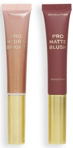 Румяна для щёк кремовые Revolution Pro Blush Duo набор, 12 мл и 15 мл, оттенок Golden