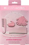 Набор Brushworks Shower Pamper перчатки для тела расческа для душа массажер для кожи головы и шапочка для душа — фото 1