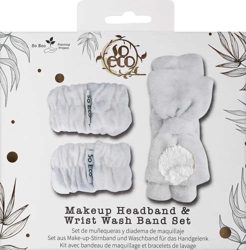 Набор So Eco Makeup Headband & Wrist Wash Band повязка для волос из микрофибры и напульсники