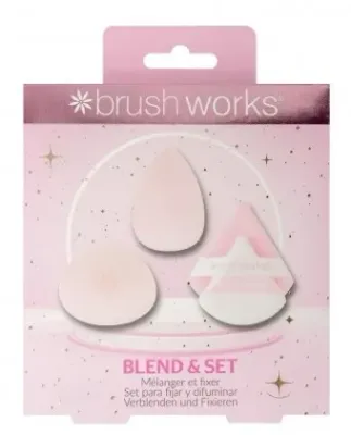 Набор Brushworks Blend & Set спонж Wonder Complexion спонж Blending Drops и пуховка для пудры