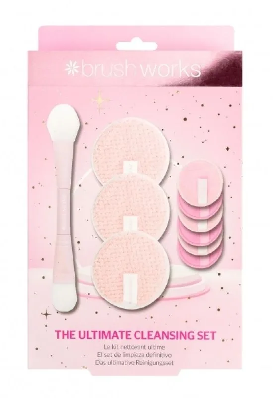 Набор Brushworks The Ultimate Cleansing многоразовые диски из микрофибры 6 шт диски для снятия макияжа 3 шт и двусторонний аппликатор