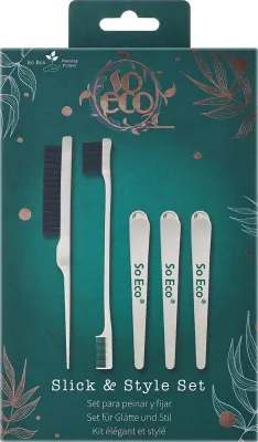 Набор So Eco Slick & Style двусторонняя щетка-гребень расческа-гребень и зажимы для секций 3 шт