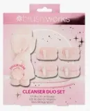 Набор Brushworks Cleanser Duo розовая повязка для волос и напульсники из микрофибры 4 шт — фото 1