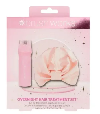Набор Brushworks Overnight Hair Treatment аппликатор для масла для волос и атласный тюрбан