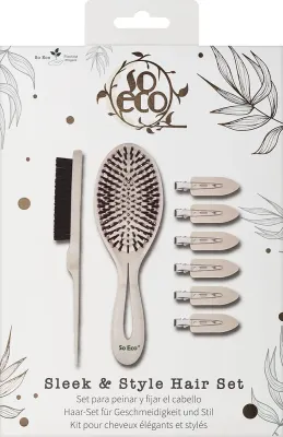 Набор So Eco Sleek & Style щетка для волос двусторонняя щетка-гребень и зажимы для волос 6 шт