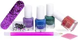 Набор для ногтей Magic Studio Colorful Nail Art лаки 4 шт пилка декоративные элементы и наклейки — фото 2