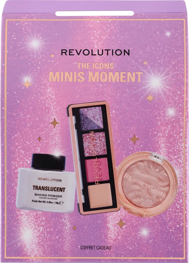 Набор для макияжа Makeup Revolution The Icons Minis Moment мини-палетка теней, пудра и хайлайтер