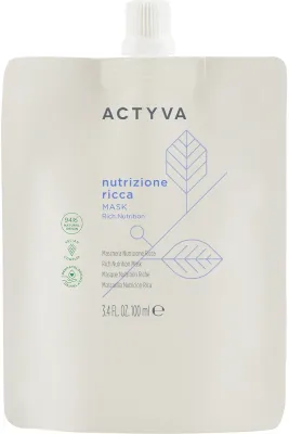 Интенсивно увлажняющая маска для волос Actyva Nutrizione для сухих волос, оливковые глицериды, пептид овса, липиды, блеск