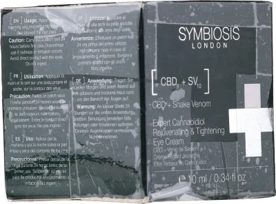 Крем для области вокруг глаз Symbiosis London Expert Cannabidiol с каннабидиолом пептидом змеиного яда и маслом ши для зрелой кожи 10 мл