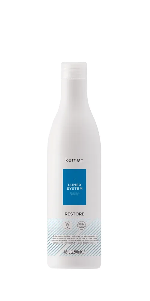 Добавка к осветлителю Kemon Lunex System Restore защита волос при осветлении, с аминокислотами и протеинами, 500 мл