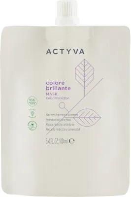 Маска для окрашенных волос Actyva Colore Brillante, масло моринги, экстракт винограда, яблока и лимона, стойкость цвета