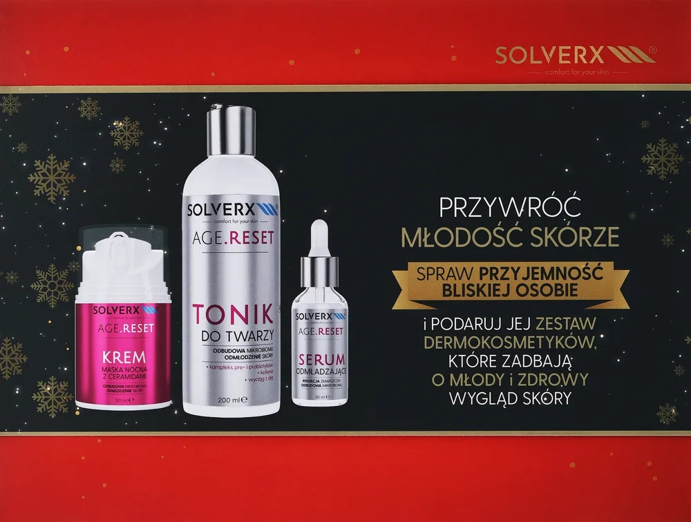 Набор для лица Solverx Age Reset крем ночная крем-маска с церамидами и сыворотка для век 50+50+15 мл