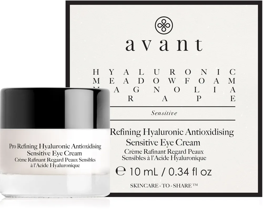 Крем для области вокруг глаз Avant Pro Refining Hyaluronic с гиалуроновой кислотой скваланом и маслом ши для чувствительной кожи 10 мл