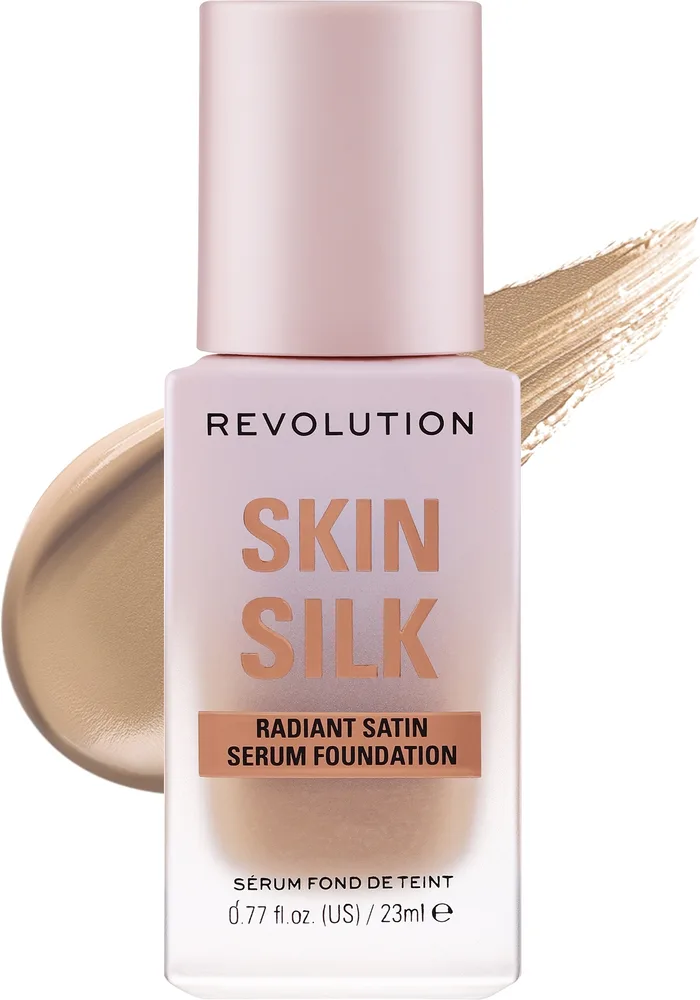 Тональная основа-сыворотка Makeup Revolution Skin Slik Radiant Satin Serum Foundation сатиновая сияющая, 23 мл, оттенок F9.7NW