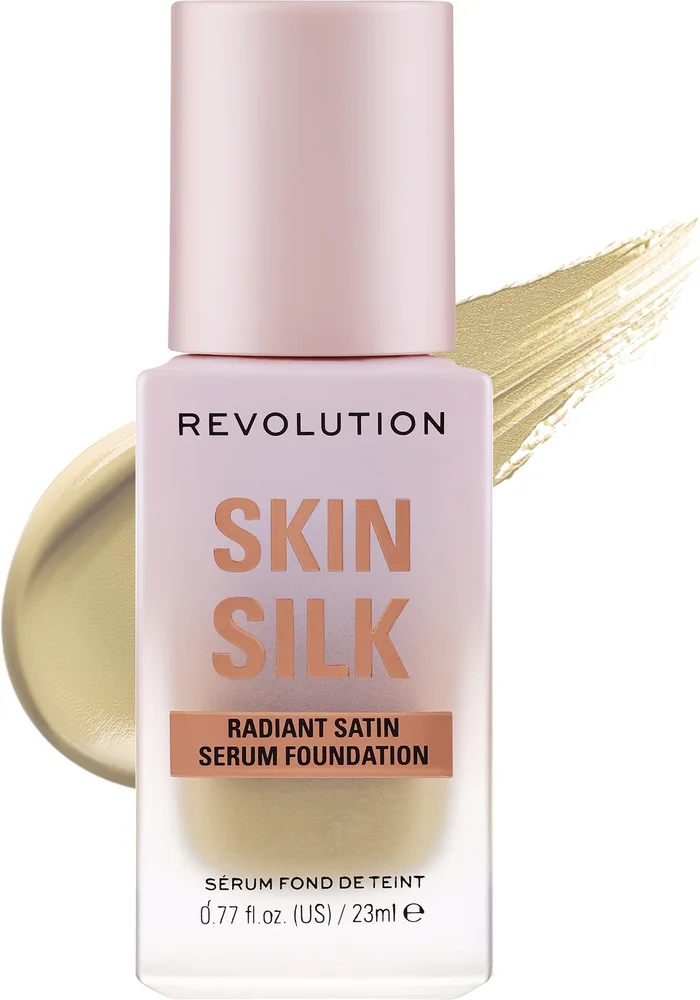 Тональная основа-сыворотка Makeup Revolution Skin Slik Radiant Satin Serum Foundation сатиновая сияющая, 23 мл, оттенок F0.2N
