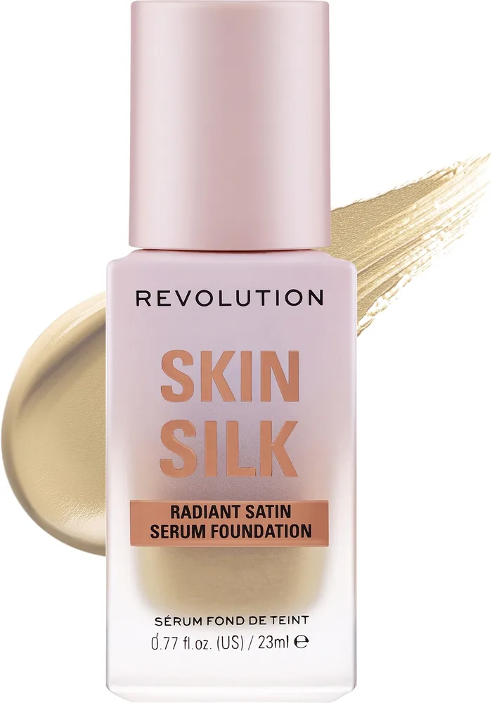 Тональная основа-сыворотка Makeup Revolution Skin Slik Radiant Satin Serum Foundation сатиновая сияющая, 23 мл, оттенок F2.5NC