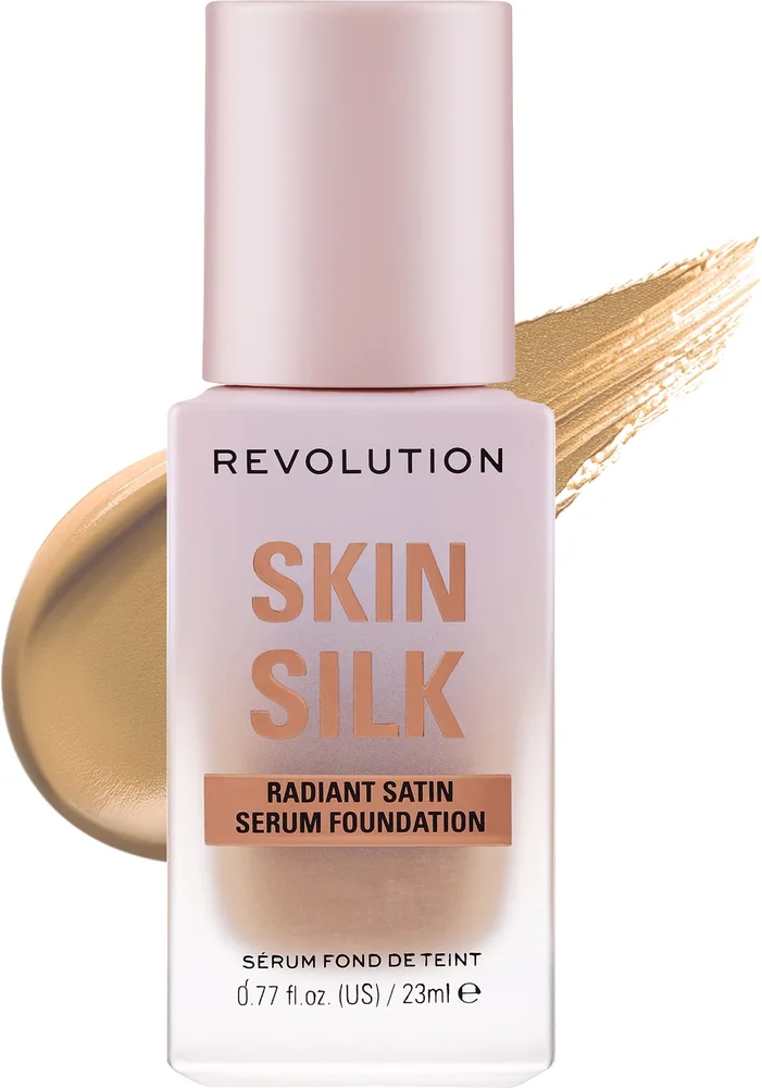 Тональная основа-сыворотка Makeup Revolution Skin Slik Radiant Satin Serum Foundation сатиновая сияющая, 23 мл, оттенок F9.5NC