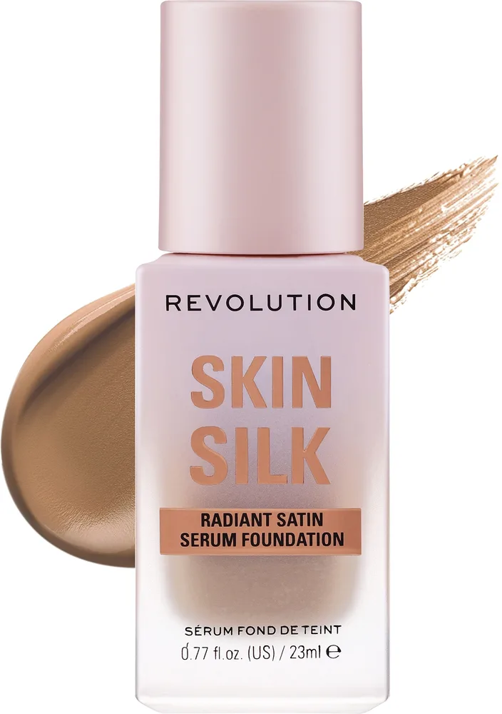 Тональная основа-сыворотка Makeup Revolution Skin Slik Radiant Satin Serum Foundation сатиновая сияющая, 23 мл, оттенок F12.7NC