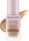 Тональная основа-сыворотка Makeup Revolution Skin Slik Radiant Satin Serum Foundation сатиновая сияющая, 23 мл, оттенок F8.2N — фото 1