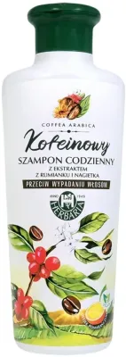 Шампунь Herbaria Banfi кофеиновый, против выпадения волос, с ромашкой, календулой и ниацинамидом, без сульфатов, 250 мл, Венгрия