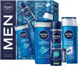 Мужской набор NIVEA Men Strong Power шампунь гель для душа антиперспирант и бальзам для губ 250+250+150 мл+4.8 г — фото 1