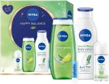 Набор для тела NIVEA Happy Balance гель для душа лосьон дезодорант и бальзам для губ с лемонграссом и алоэ 250+400+50 мл+4.8 г — фото 1