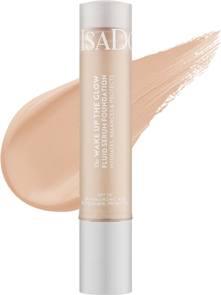 Тональная основа-сыворотка IsaDora Wake Up the Glow сияющая увлажняющая SPF 30, 30 мл, оттенок 1N