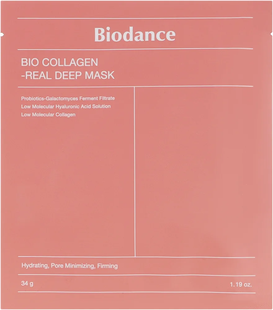 Гидрогелевая маска для лица Biodance Bio Collagen Real Deep Mask с коллагеном и гиалуроновой кислотой, 4 шт по 34 г, оттенок 4 x 34 г