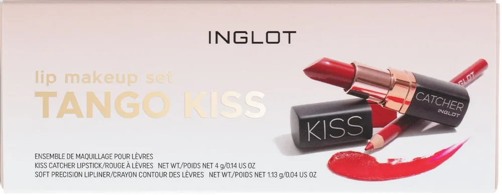 Набор для макияжа губ Inglot Tango Kiss помада 4 г и карандаш для губ 1.13 г