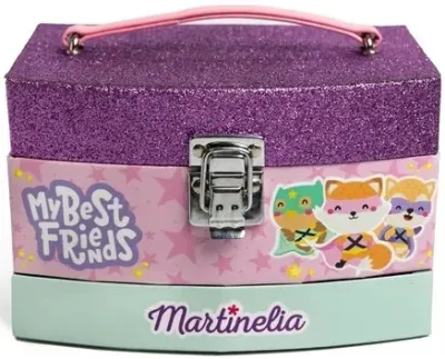 Набор детской косметики Martinelia My Best Friends Beauty Case тени 14 оттенков блески 6 оттенков помады 2 шт пилка и разделитель