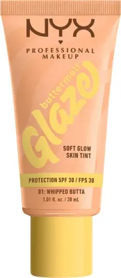 Тонирующий флюид NYX Professional Makeup Buttermelt Glaze Soft Glow Skin Tint сияющий SPF 30, 30 мл