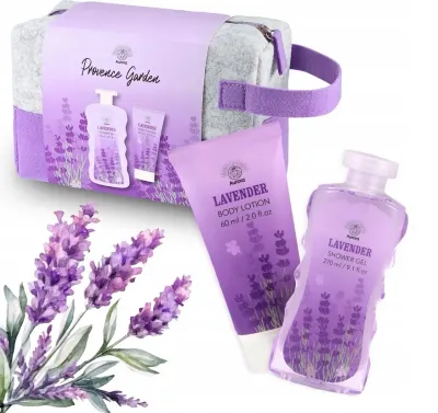 Набор Aurora Cosmetic Provence Garden гель для душа 270 мл бальзам для тела 60 мл и косметичка